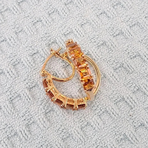Golden Tourmaline Hoop Earrings. - Picture 8 of 10